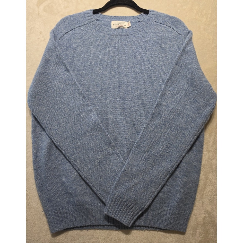 Duck Head Wool Blend Sweater Mens Large Blue Crewneck Knit Classic Preppy Warm